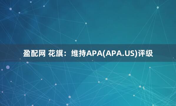 盈配网 花旗：维持APA(APA.US)评级