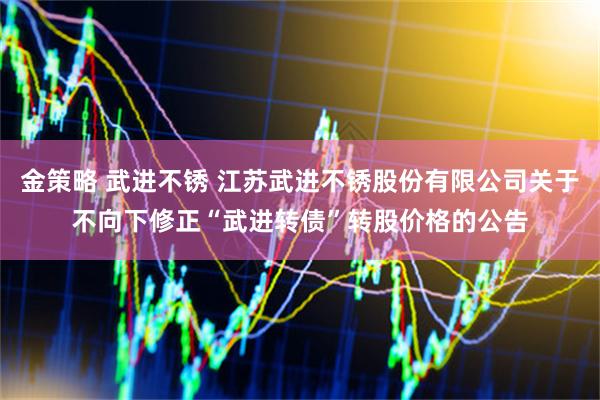 金策略 武进不锈 江苏武进不锈股份有限公司关于不向下修正“武进转债”转股价格的公告